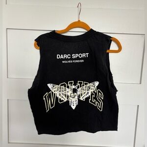 Darc Sport Death Moth Black Sleeveless Crop Muscle Tee